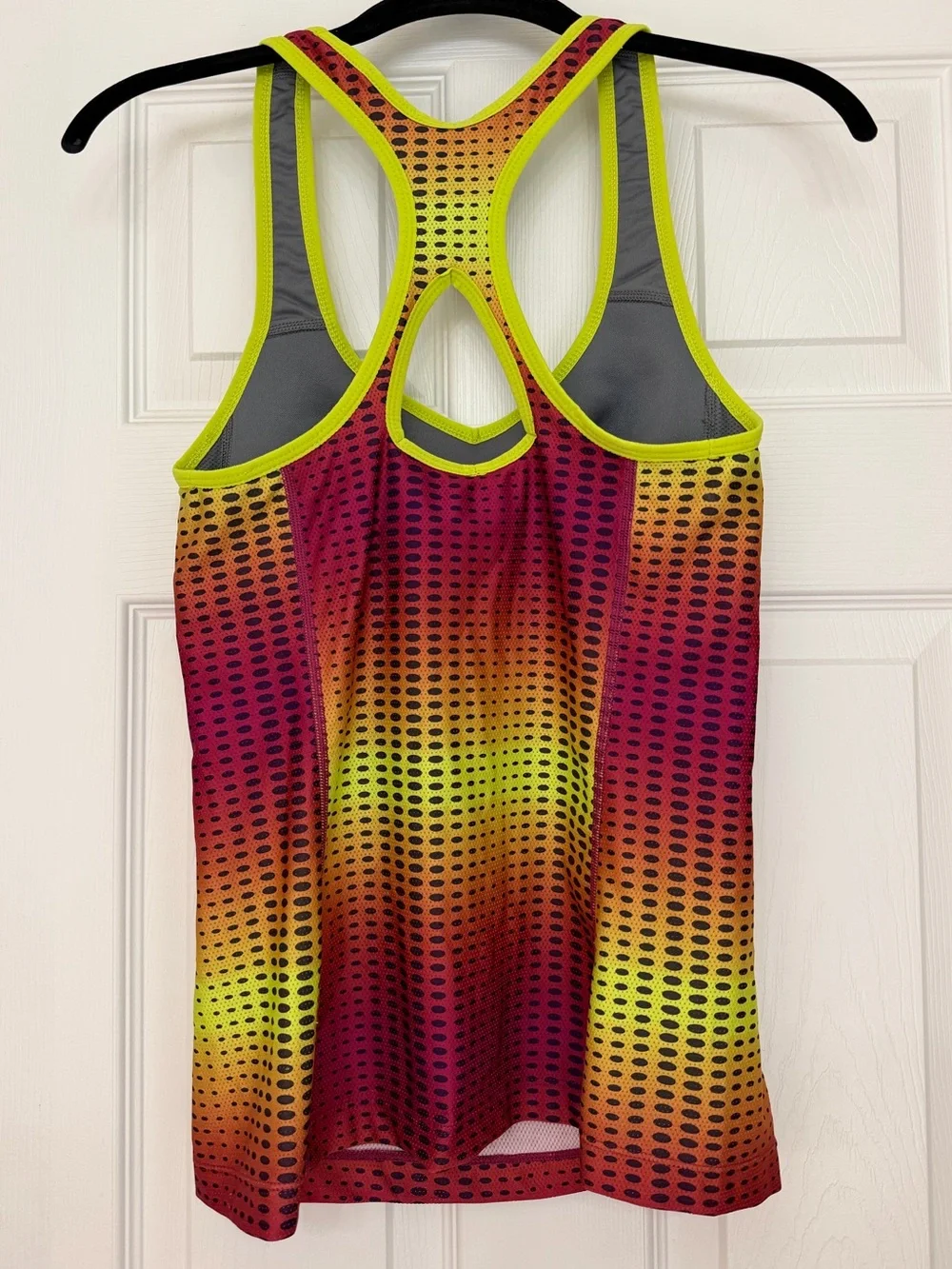 2012 Nike Racerback Dri-Fit Built-in Bra Tank in Neon Yellow & Pink Gradient